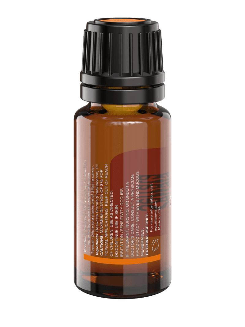 Ayurblooms 10ml Frankincense Essential Oil – Back View