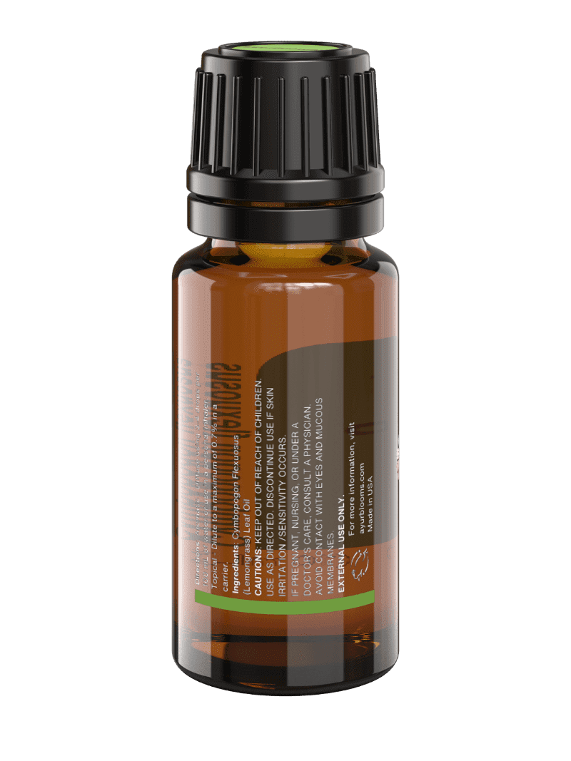 Ayurblooms 10ml Lemon Essential Oil – Back View